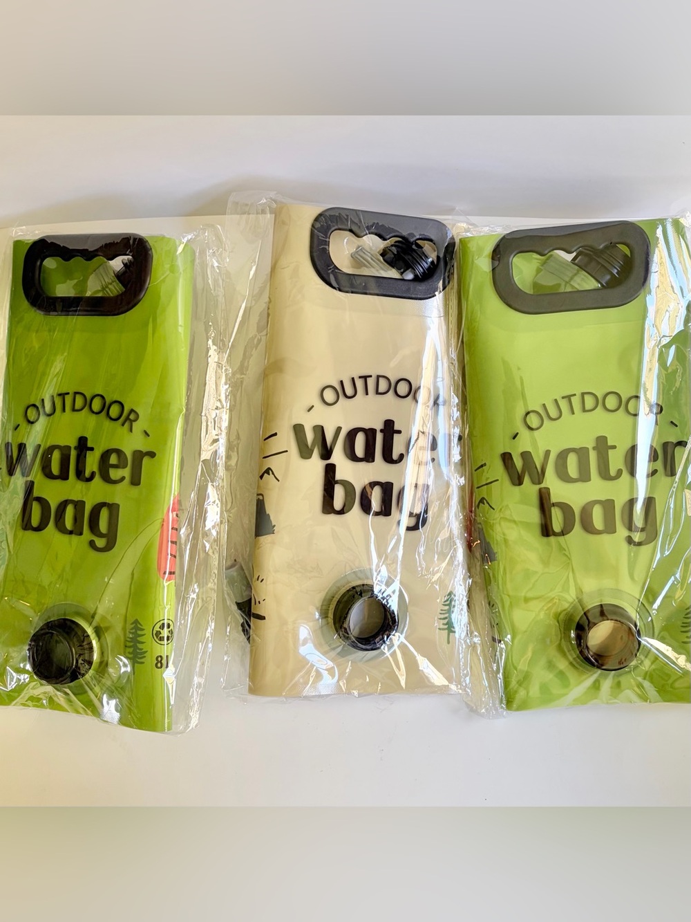 3 PCS Set Outdoor Water Bag - Camping Portable Hydration Storage